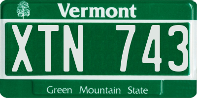 VT license plate XTN743