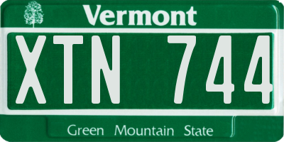VT license plate XTN744