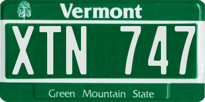 VT license plate XTN747