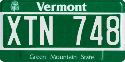 VT license plate XTN748