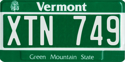VT license plate XTN749