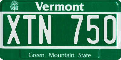 VT license plate XTN750