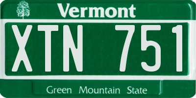 VT license plate XTN751
