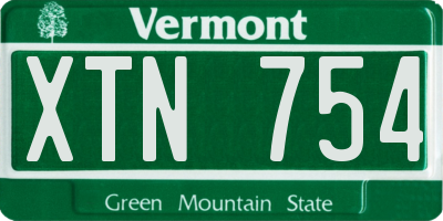 VT license plate XTN754