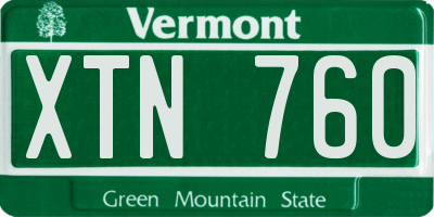 VT license plate XTN760