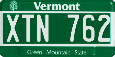 VT license plate XTN762