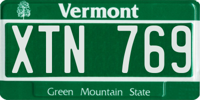 VT license plate XTN769