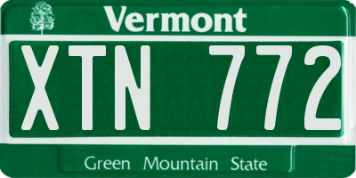 VT license plate XTN772