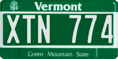 VT license plate XTN774