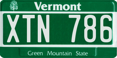VT license plate XTN786