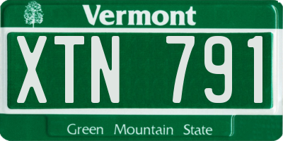 VT license plate XTN791