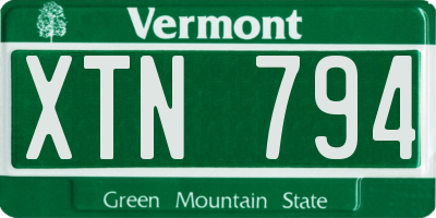 VT license plate XTN794