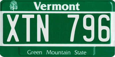 VT license plate XTN796
