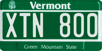VT license plate XTN800
