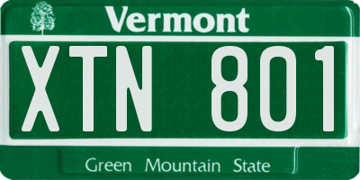 VT license plate XTN801