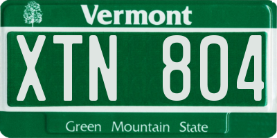 VT license plate XTN804