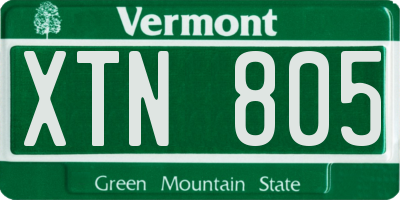 VT license plate XTN805