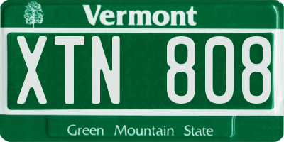 VT license plate XTN808