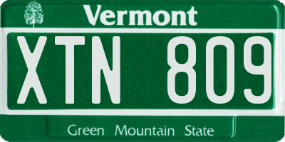 VT license plate XTN809