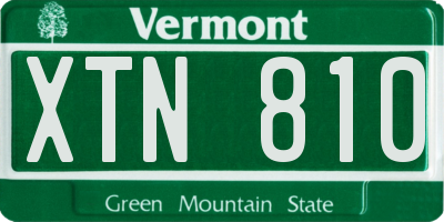 VT license plate XTN810