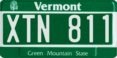 VT license plate XTN811