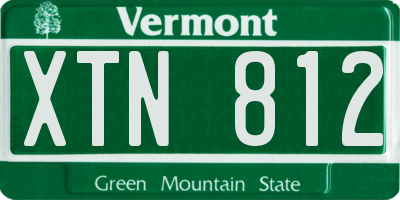 VT license plate XTN812