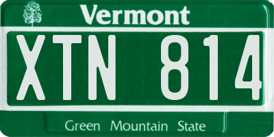 VT license plate XTN814
