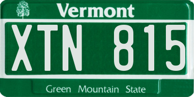 VT license plate XTN815