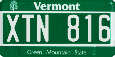 VT license plate XTN816