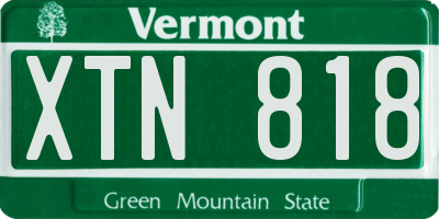 VT license plate XTN818