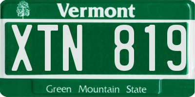 VT license plate XTN819