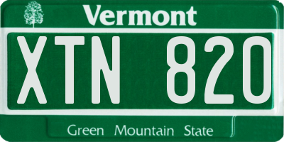 VT license plate XTN820