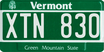 VT license plate XTN830