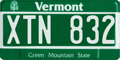 VT license plate XTN832