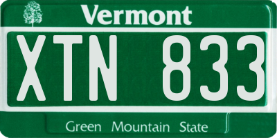 VT license plate XTN833