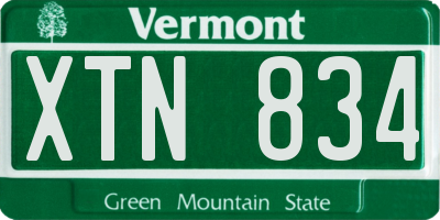 VT license plate XTN834