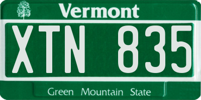 VT license plate XTN835