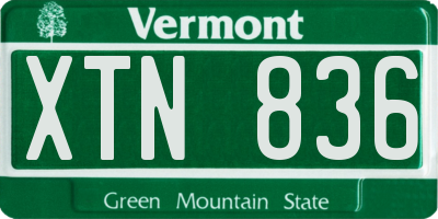 VT license plate XTN836