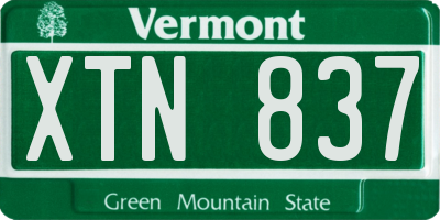 VT license plate XTN837