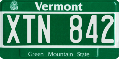 VT license plate XTN842