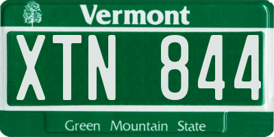 VT license plate XTN844