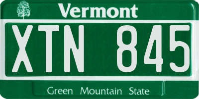 VT license plate XTN845