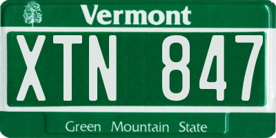 VT license plate XTN847