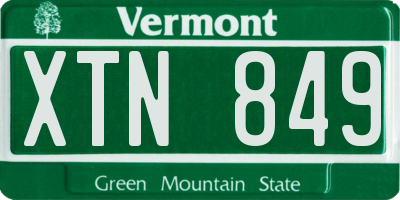 VT license plate XTN849
