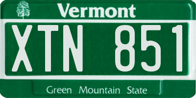 VT license plate XTN851