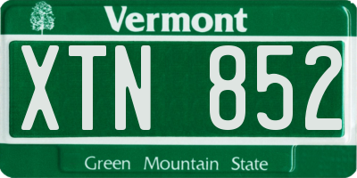 VT license plate XTN852