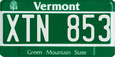 VT license plate XTN853