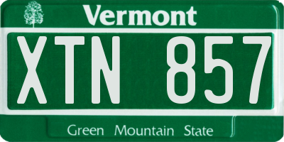 VT license plate XTN857