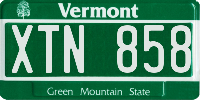 VT license plate XTN858