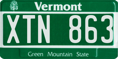 VT license plate XTN863